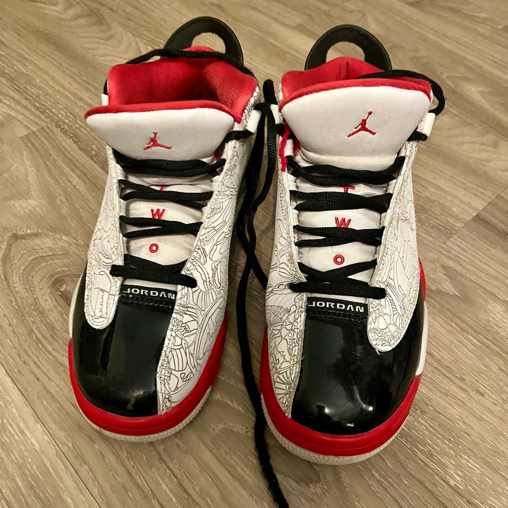 Jordan Red and Black Youth Sneakers
